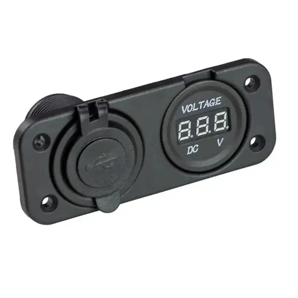 2 Port USB Socket with Volt Meter