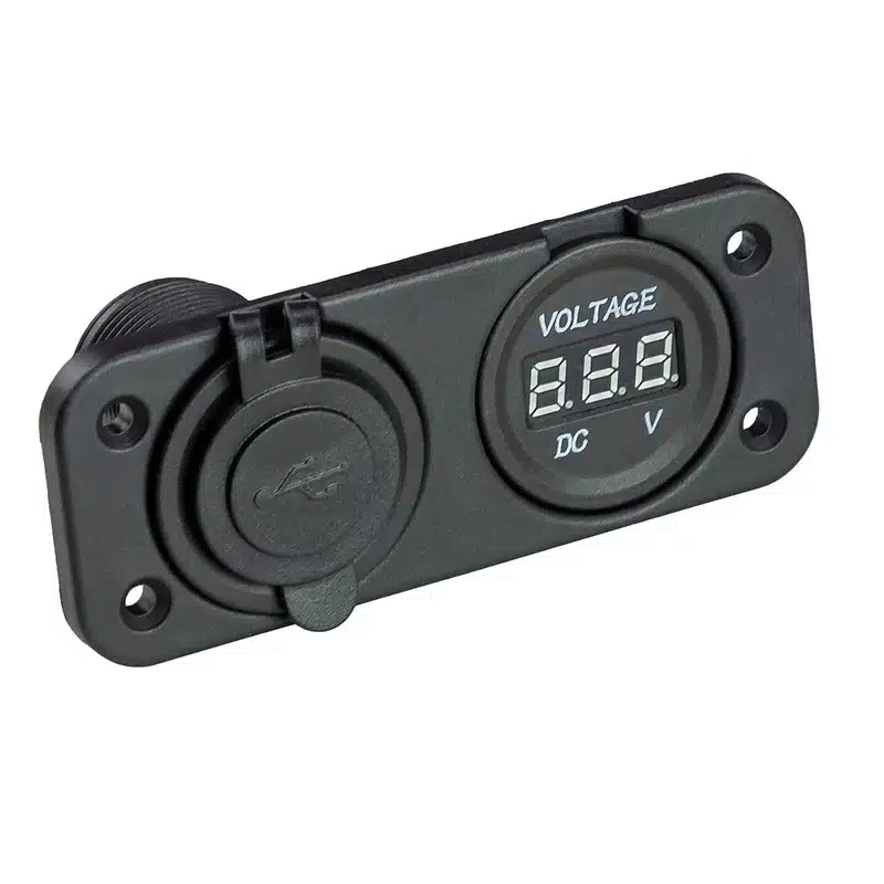 2 Port USB Socket with Volt Meter