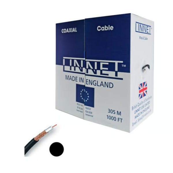 LINNET CABLE RG6 CO-AXIAL BLACK 305m
