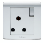 CRABTREE EP382/SL - 15A round pin switched 1 gang socket SILVER
