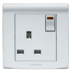 CRABTREE EP304/3/SL - 13A switched 1 gang socket with neon SILVER