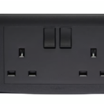 CRABTREE EP306/BK - 13A switched 2 gang socket greyish black