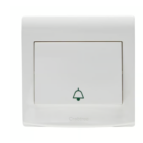CRABTREE 10AX 1 gang 1 way push switch bell White
