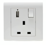 CRABTREE 13A 1 Gang Swi Skt 2.1A USB Outlet