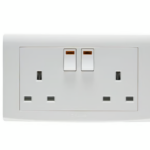 CRABTREE 13A switched 2 gang socket with neon