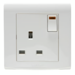 CRABTREE 13A switched 1 gang socket with neon