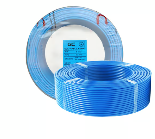 GULF CABLES Wire 4mm, Cu/Pvc, Single Core, Blue