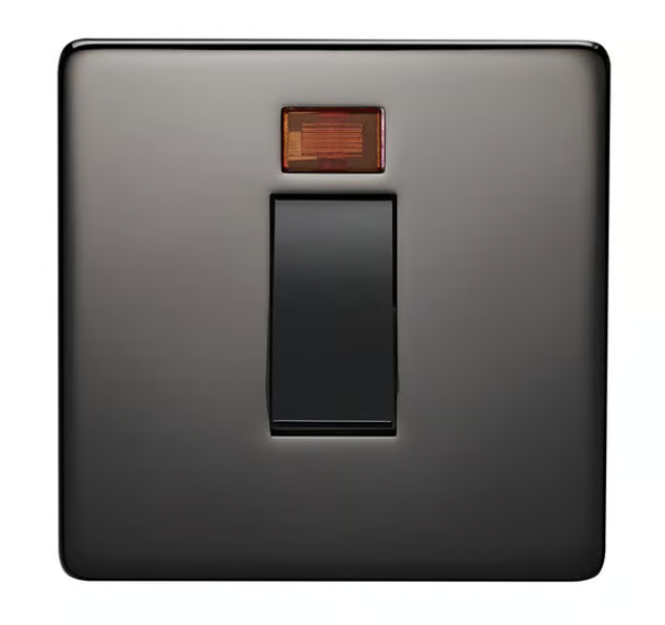 CRABTREE 45A 1 Gang Switch with Neon Platinum