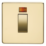 CRABTREE 1 Gang Switch with Neon on Vertical Plate Gold