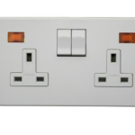 CRABTREE 13A 2G DP SWITCHED SOCKET WITH NEON WHITE