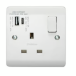 Crabtree Instinct 13A DP 1 Gang Switch Socket with LED and USB A+C
