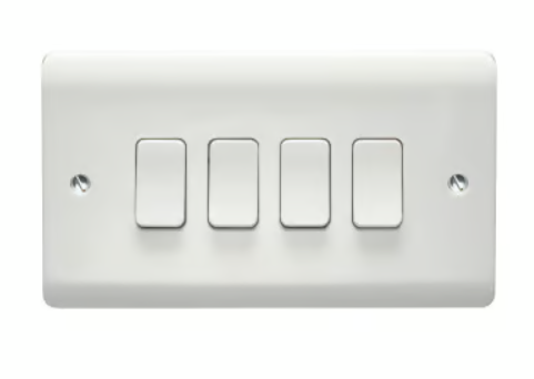 Crabtree Instinct 10A SP 4 Gang 2 Way Switch