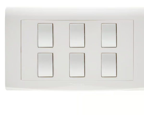 CRABTREE 10AX 6 gang 2 way switch