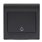 CRABTREE 10AX 1 gang 1 way push switch bell Black