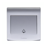 CRABTREE 10AX 1 gang 1 way push switch bell WR Silver