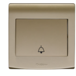 CRABTREE 10AX 1 gang 1 way push switch bell Gold