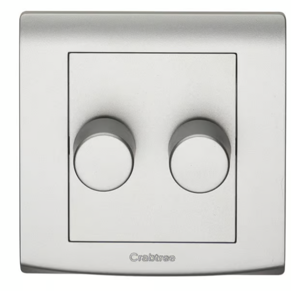CRABTREE LED 2 gang 2 way dimmer Silver