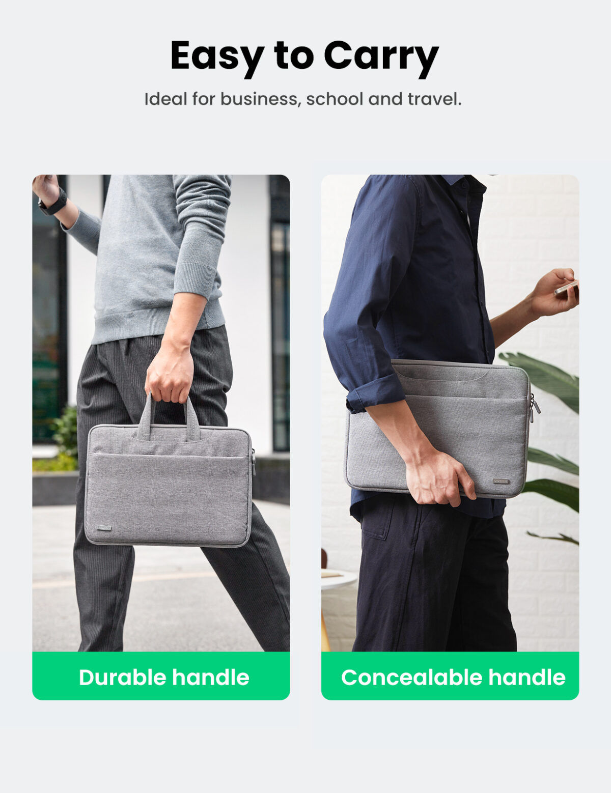 Slim Laptop Bag 13-13.9" Gray – Lightweight & Protective - Image 3