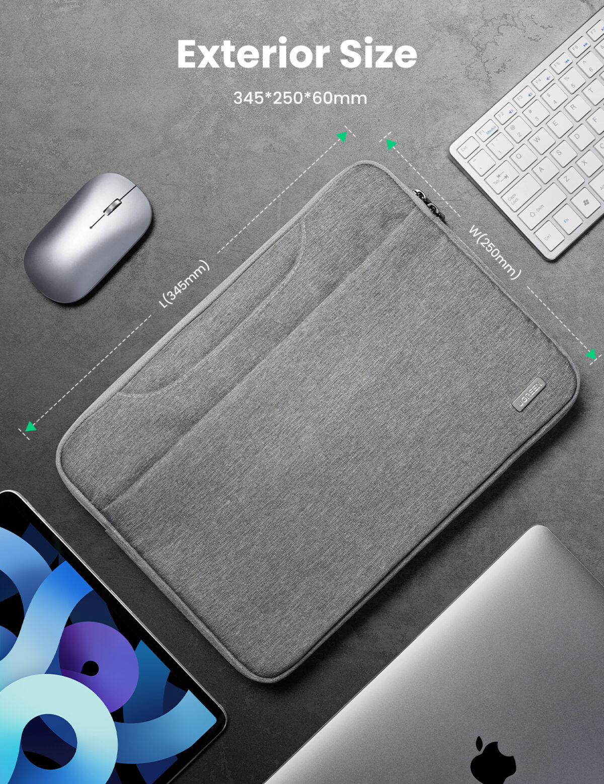 Slim Laptop Bag 13-13.9" Gray – Lightweight & Protective - Image 4