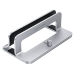 Aluminum vertical laptop stand with anti-slip padding
