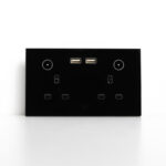 GoSmart Double Wallmount Socket With USB Wi-Fi - Black