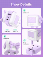 Wall Charger 65W 3-Port GaN Purple - Image 5