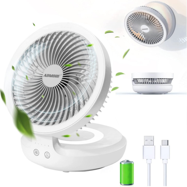 Admore 6" Rechargeable Folding Table With LED night Lamp