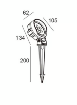 GLOW Outdoor Garden LED Spike Spotlight 15W 24V IP65 3000K - Image 2