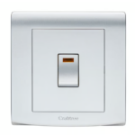 CRABTREE 32AX DP 1 gang switch with neon SILVER