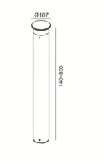 GLOW Waterproof Outdoor LED Bollard Light 60cm 9Watt Black - Image 2