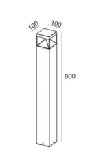 GLOW Waterproof Outdoor LED Bollard Light 80cm 12Watt Black