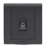 CRABTREE 10A 1 gang 1 way push switch bell symbol BLACK