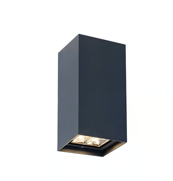 GLOW Waterproof Square LED Wall Light 2×10Watt Black