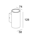 GLOW Up & Down Mounted LED Wall Light - 2×3Watt - Black - Image 2