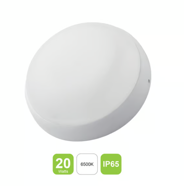 LIPER Round Bulk Head Lamp Cover 20W Warm LED 6500K