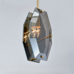 Black Crystal Pendant Light Fixture Modern Hanging Lighting