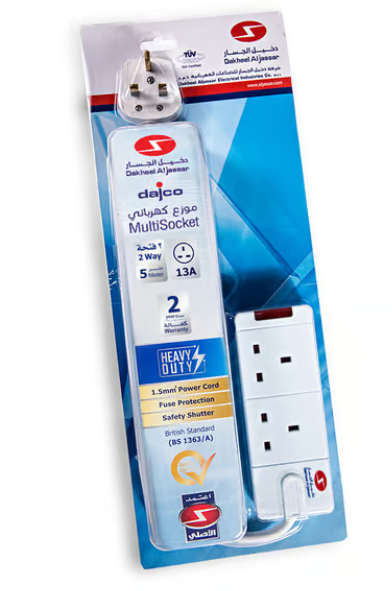 DAJCO Extension 5 Mtr 13A 2 Way W/Neon