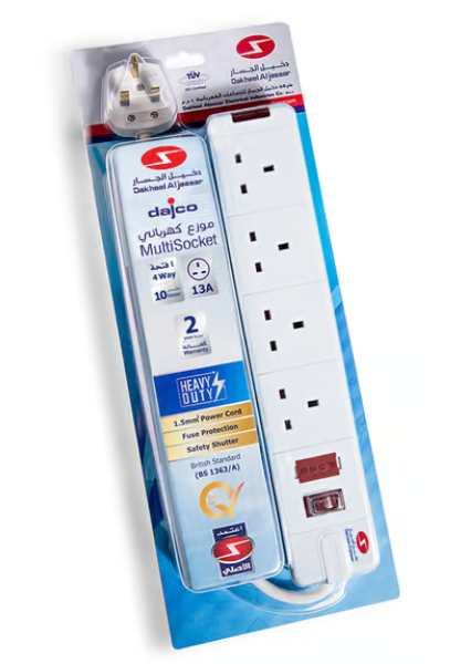 DAJCO Extension 10 Mtr 13A 4 Way W/Neon Switch