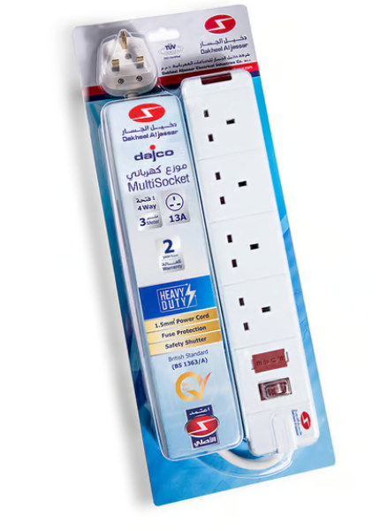 DAJCO Extension 3 Mtr 13A 4 Way W Neon