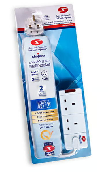 DAJCO Extension 3 Mtr 13A 2 Way W/Neon