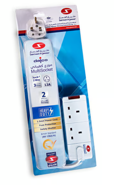 DAJCO Extension 3 Mtr 13A 2 Way W/Neon