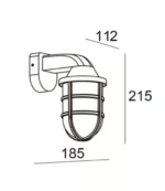 GLOW Outdoor Classic Wall Light with E27 Holder 15Watt Black