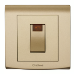 CRABTREE 45A DP 1 gang switch with neon SILVER