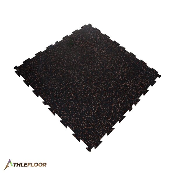 THLEFLOOR Rubber Interlocking Tile Flooring Color Black with Red