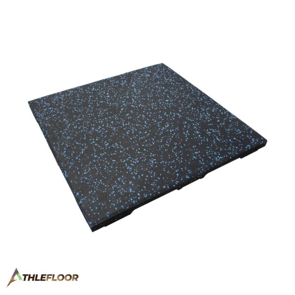 THLEFLOOR Rubber Tile Flooring Color Black with Blue