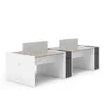 Vee Cluster Face to Face with Fixed Pedestal Clearance Workstations