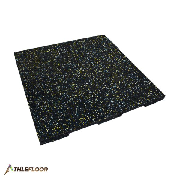 THLEFLOOR Rubber Tile Flooring Color Black with Babe Blue, Yellow, White