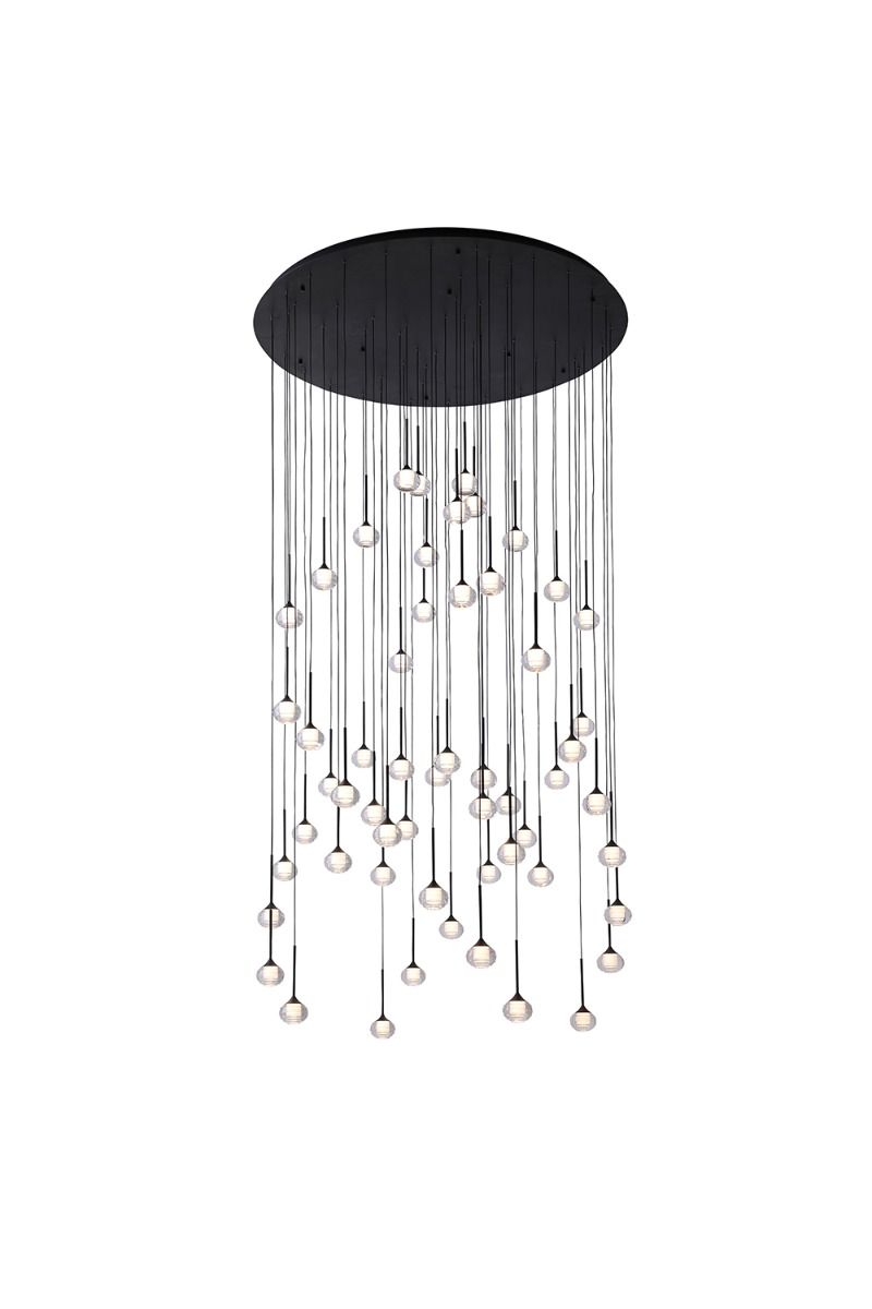 CHANDELIER LUMIDECO RAINDROPS IP20 SUSPENDED LIGHT 3000K BLACK LUMINAIRES-200W