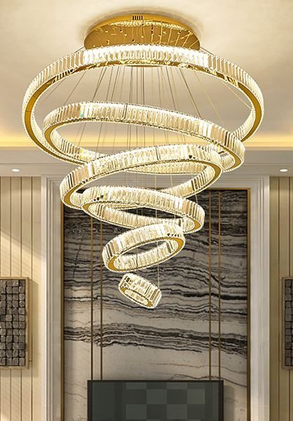 CHANDELIER LUMIDECO GUERIT GOLD SUSPENDED LIGHTS 3000K LUMINAIRES 140W