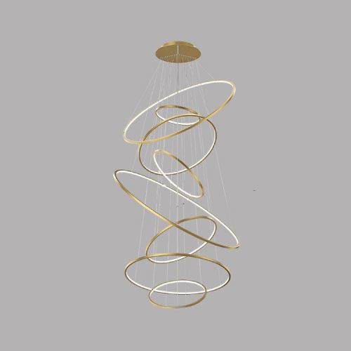 CHANDELIER LUMIDECO SWRIL INDOOR GOLD SUSPENDED 3000K LUMINAIRES 220W